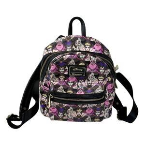 DISNEY LOUNGEFLY Villains Mini Backpack Ursula Cruella Maleficent Evil Queen Bag